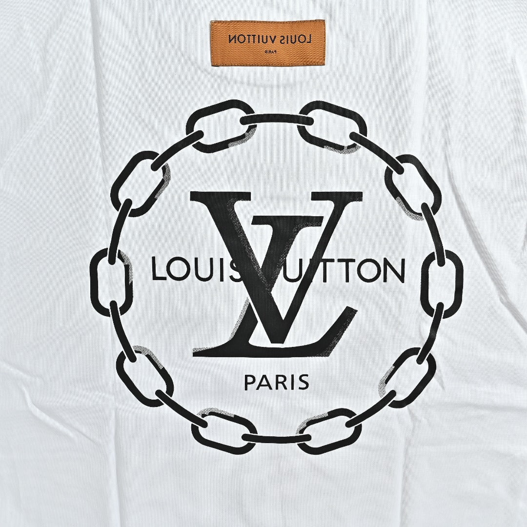 Louis Vuitton 26SS Chain Letter Logo Print Short-Sleeve T-Shirt White