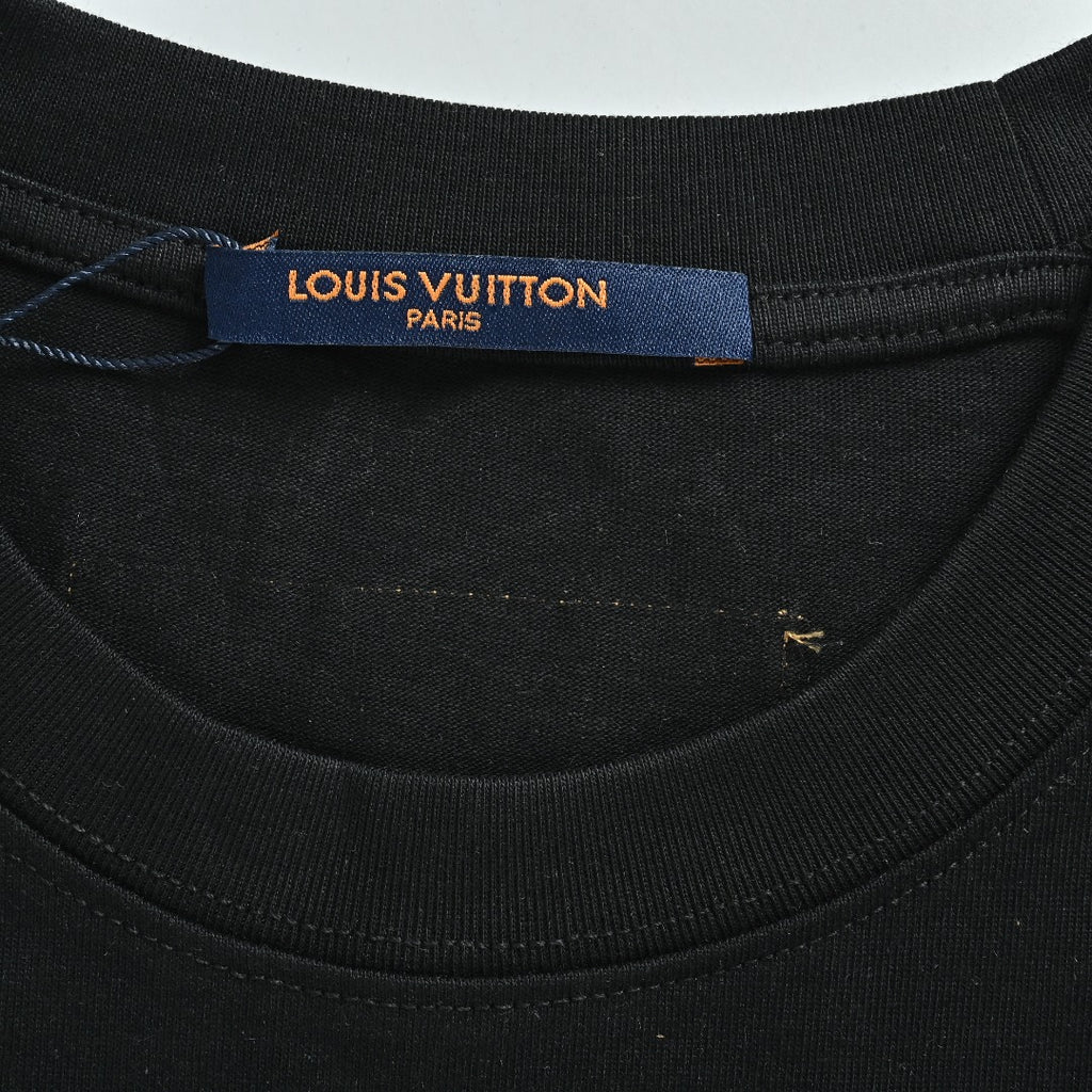 Louis Vuitton 26SS Chain Letter Logo Print Short-Sleeve T-Shirt Black