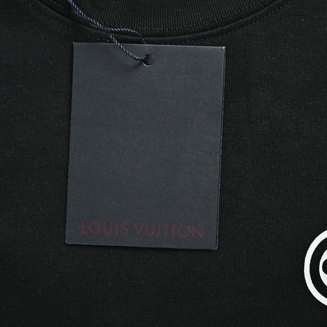 Louis Vuitton 26SS Chain Letter Logo Print Short-Sleeve T-Shirt Black