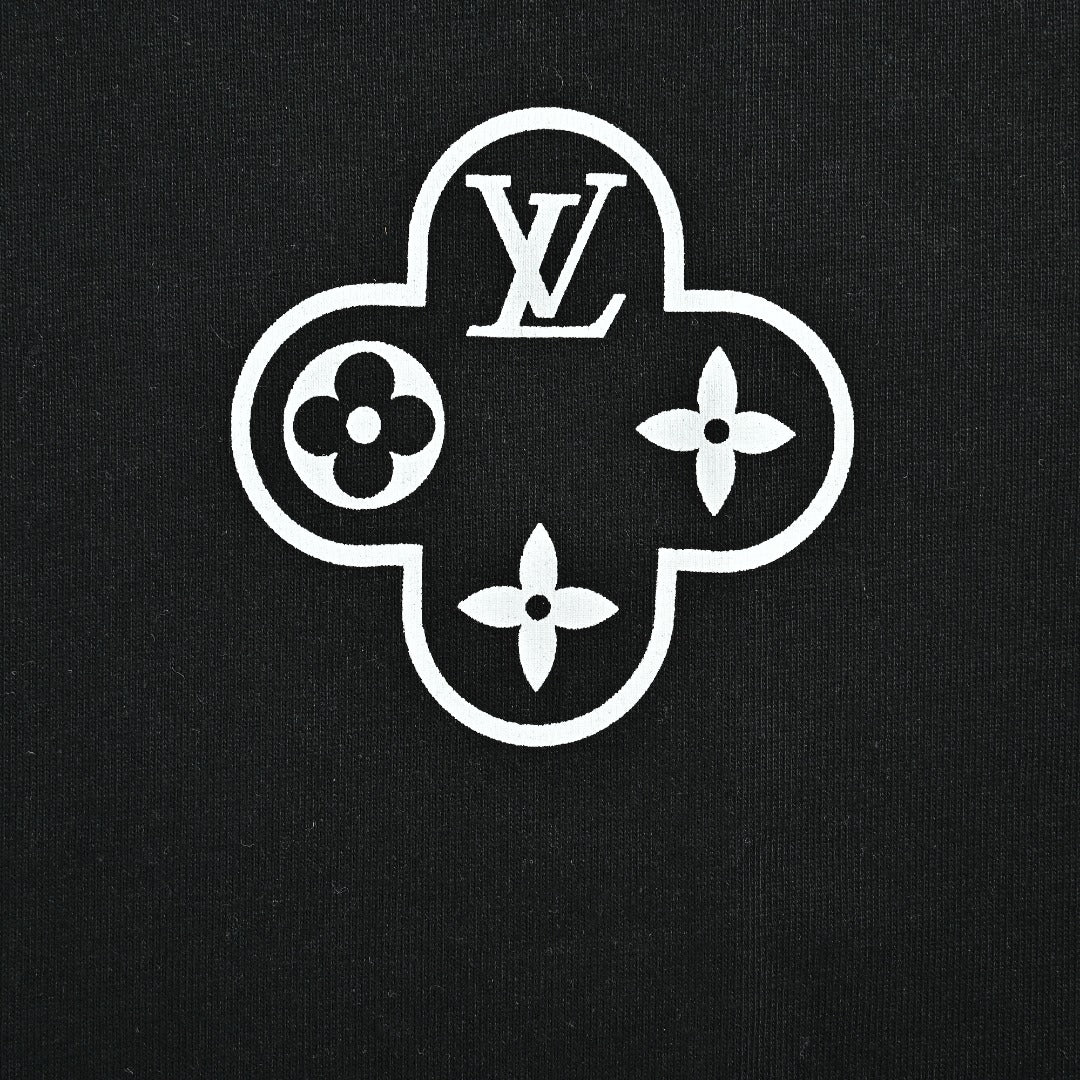 Louis Vuitton 26SS Chain Letter Logo Print Short-Sleeve T-Shirt Black