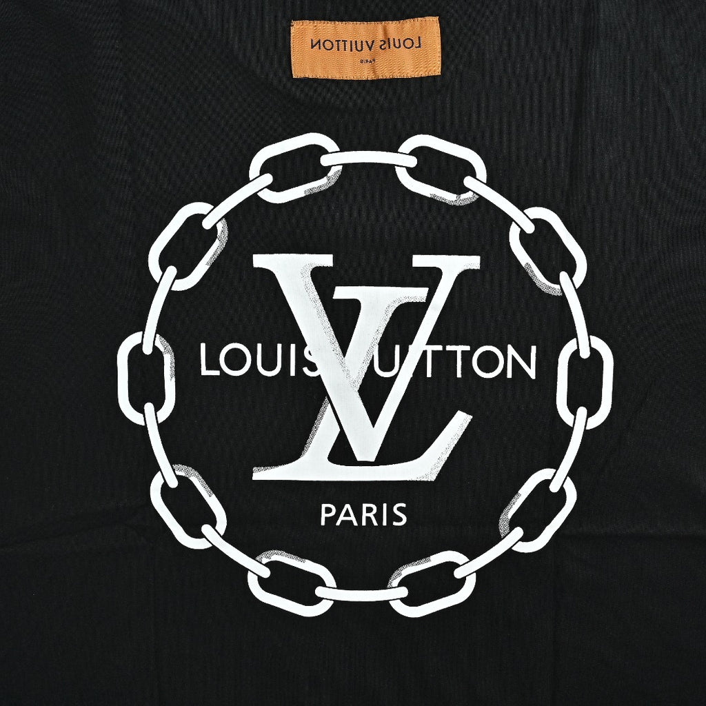 Louis Vuitton 26SS Chain Letter Logo Print Short-Sleeve T-Shirt Black
