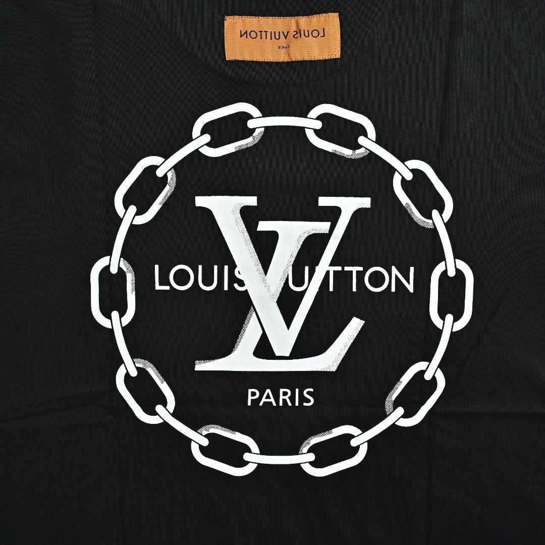 Louis Vuitton 26SS Chain Letter Logo Print Short-Sleeve T-Shirt Black