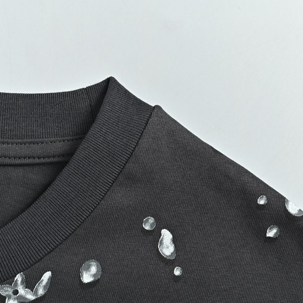 Louis Vuitton 26SS Raindrop Monogram Letter Allover-Print Short-Sleeve T-Shirt Black