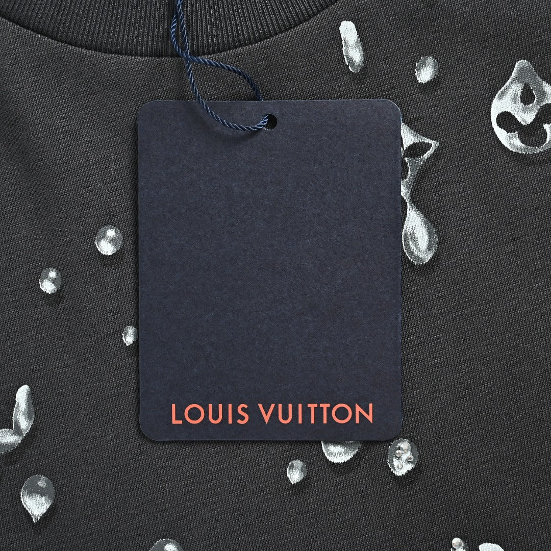 Louis Vuitton 26SS Raindrop Monogram Letter Allover-Print Short-Sleeve T-Shirt Black