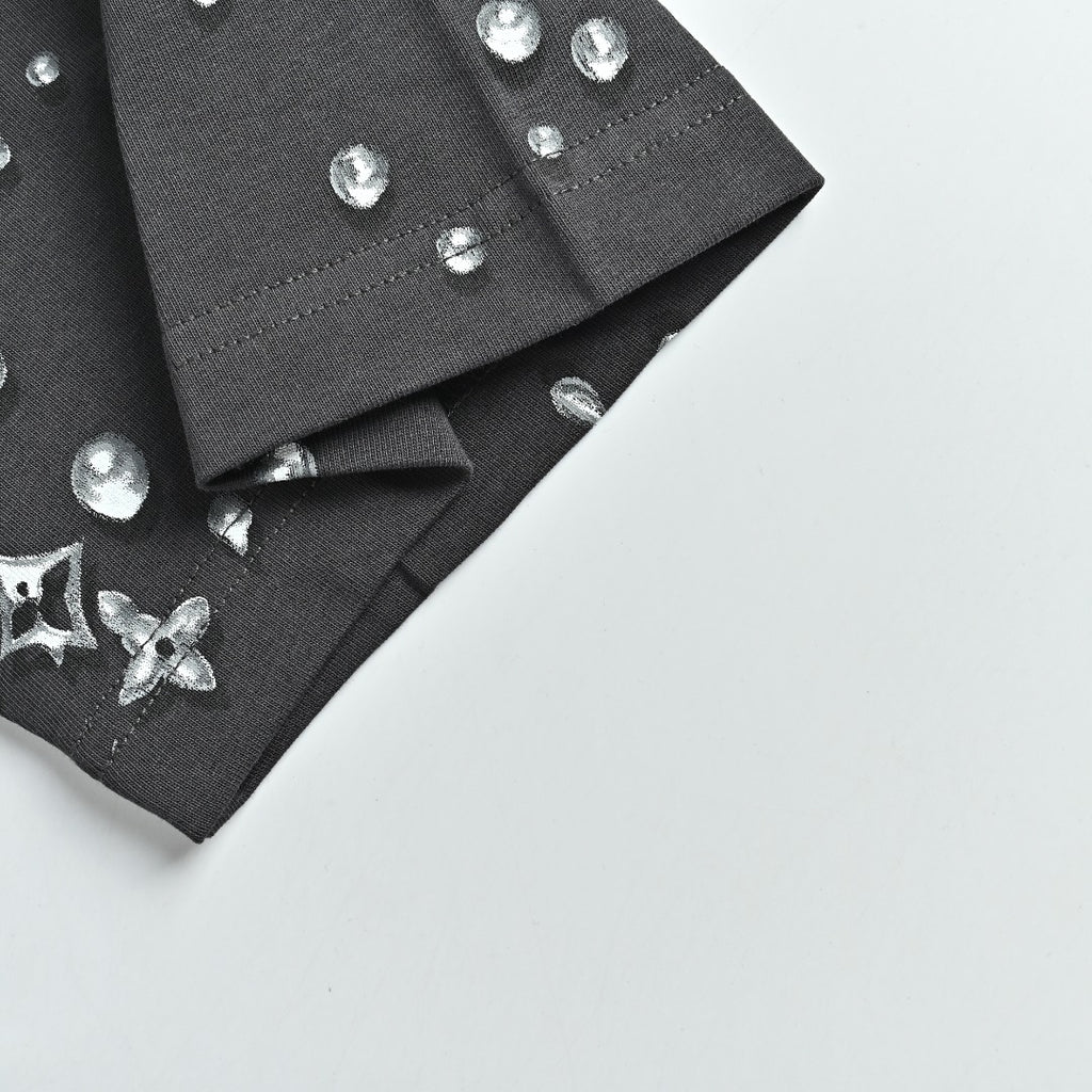 Louis Vuitton 26SS Raindrop Monogram Letter Allover-Print Short-Sleeve T-Shirt Black