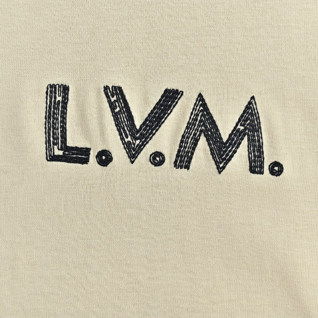 Louis Vuitton 26SS L.V.M. Embroidered Micro-Logo Letter Short-Sleeve T-Shirt Sand