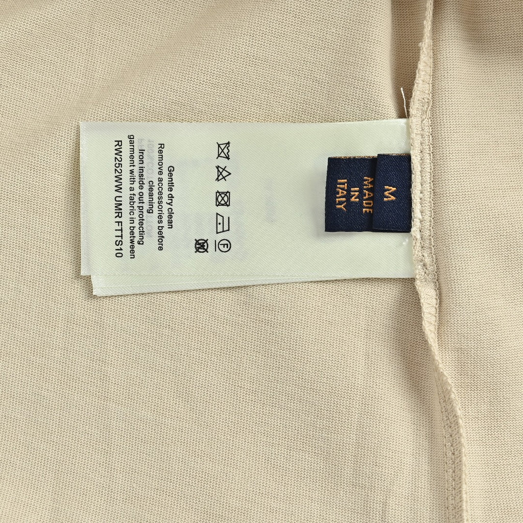 Louis Vuitton 26SS L.V.M. Embroidered Micro-Logo Letter Short-Sleeve T-Shirt Sand