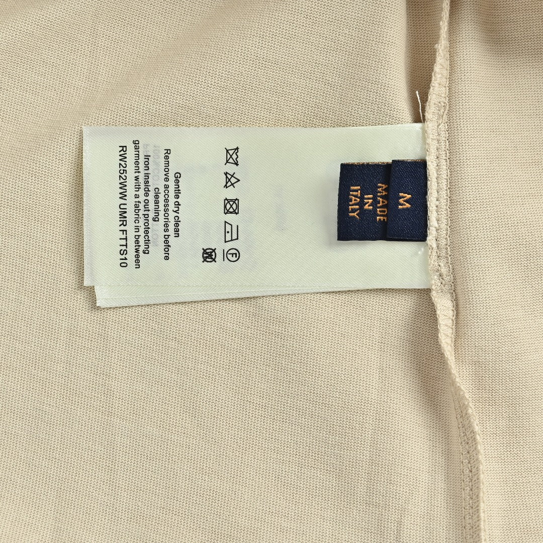 Louis Vuitton 26SS L.V.M. Embroidered Micro-Logo Letter Short-Sleeve T-Shirt Sand
