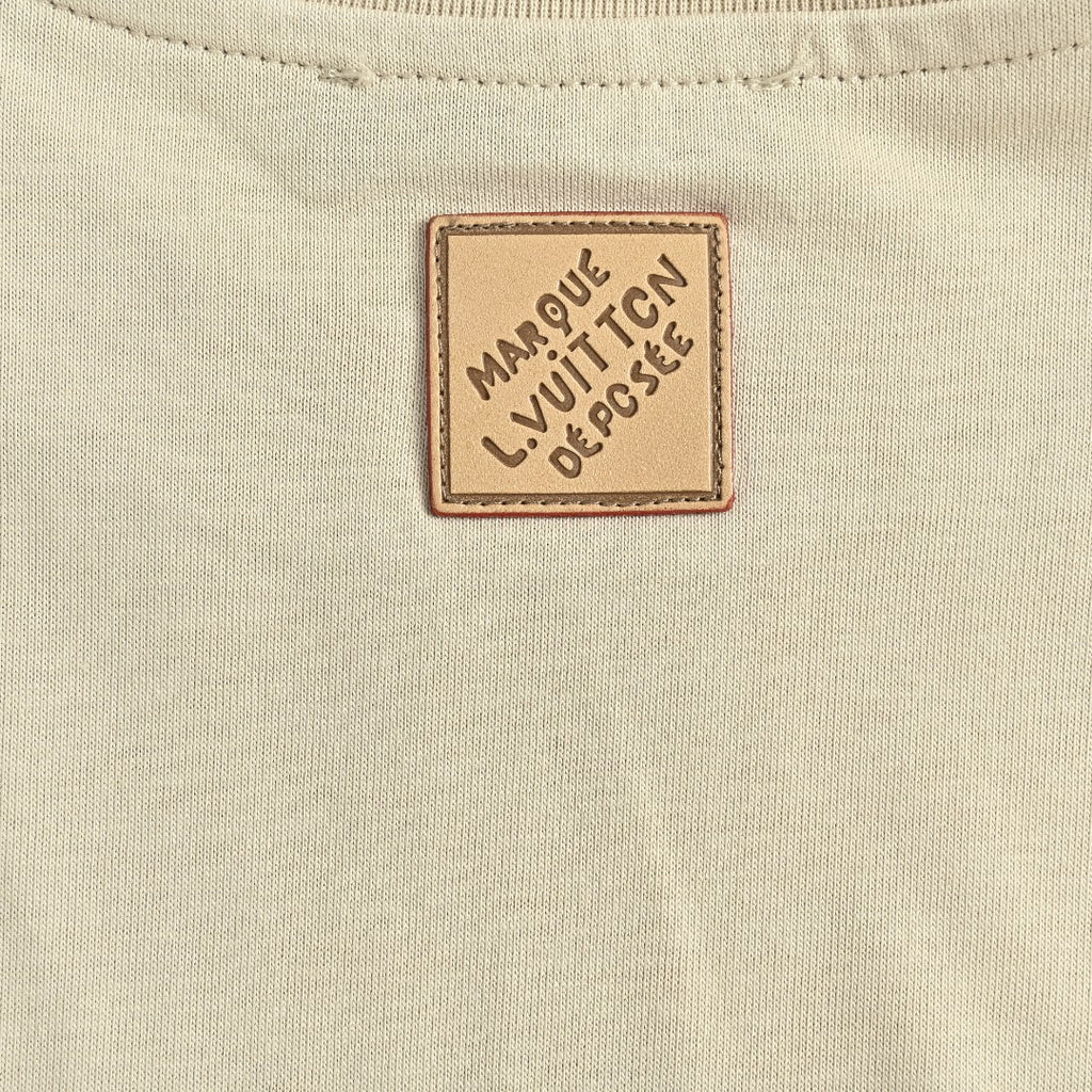 Louis Vuitton 26SS L.V.M. Embroidered Micro-Logo Letter Short-Sleeve T-Shirt Sand