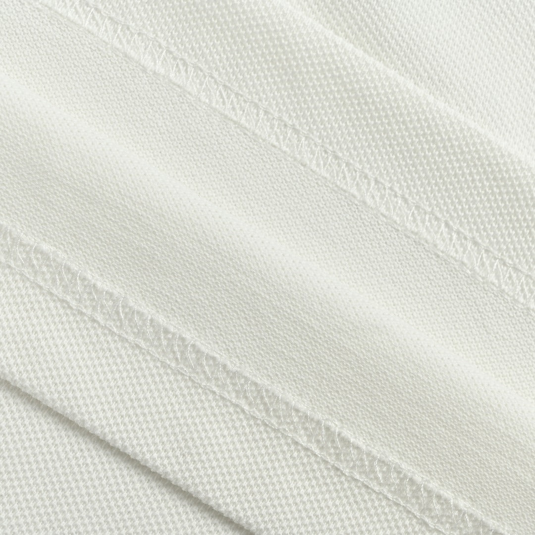 Gucci GG Embroidered Two-Tone Short-Sleeve Polo Shirt White