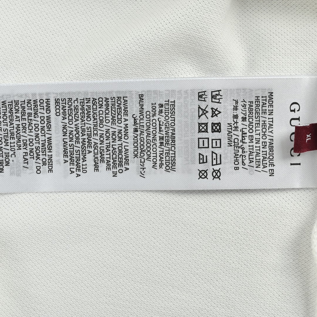 Gucci GG Embroidered Two-Tone Short-Sleeve Polo Shirt White