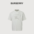 Burberry BBR Equestrian Knight Gold Embroidered Short-Sleeve T-Shirt White