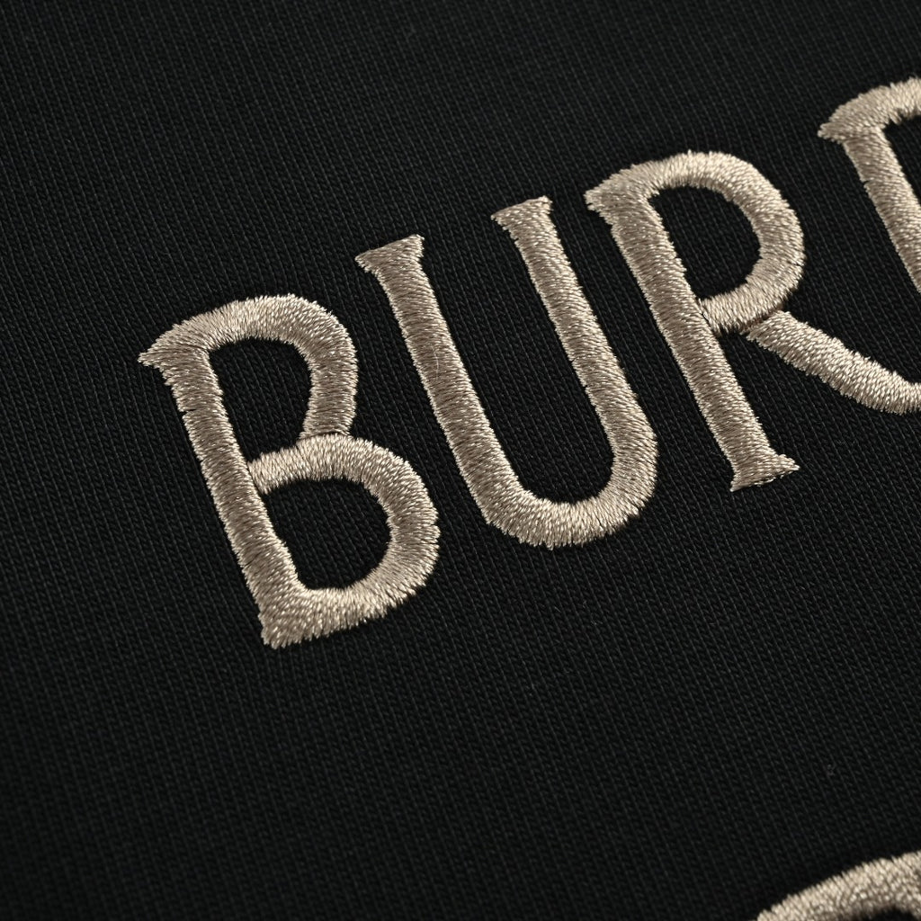 Burberry BBR Equestrian Knight Gold Embroidered Short-Sleeve T-Shirt Black