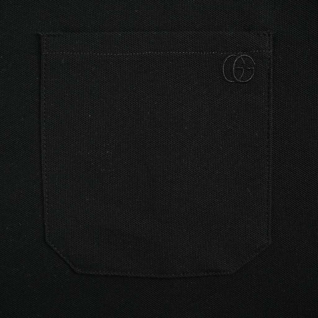 Gucci 25SS Classic Red-Green Web Double G Shadow Jacquard Embroidered Short-Sleeve Polo Shirt Black