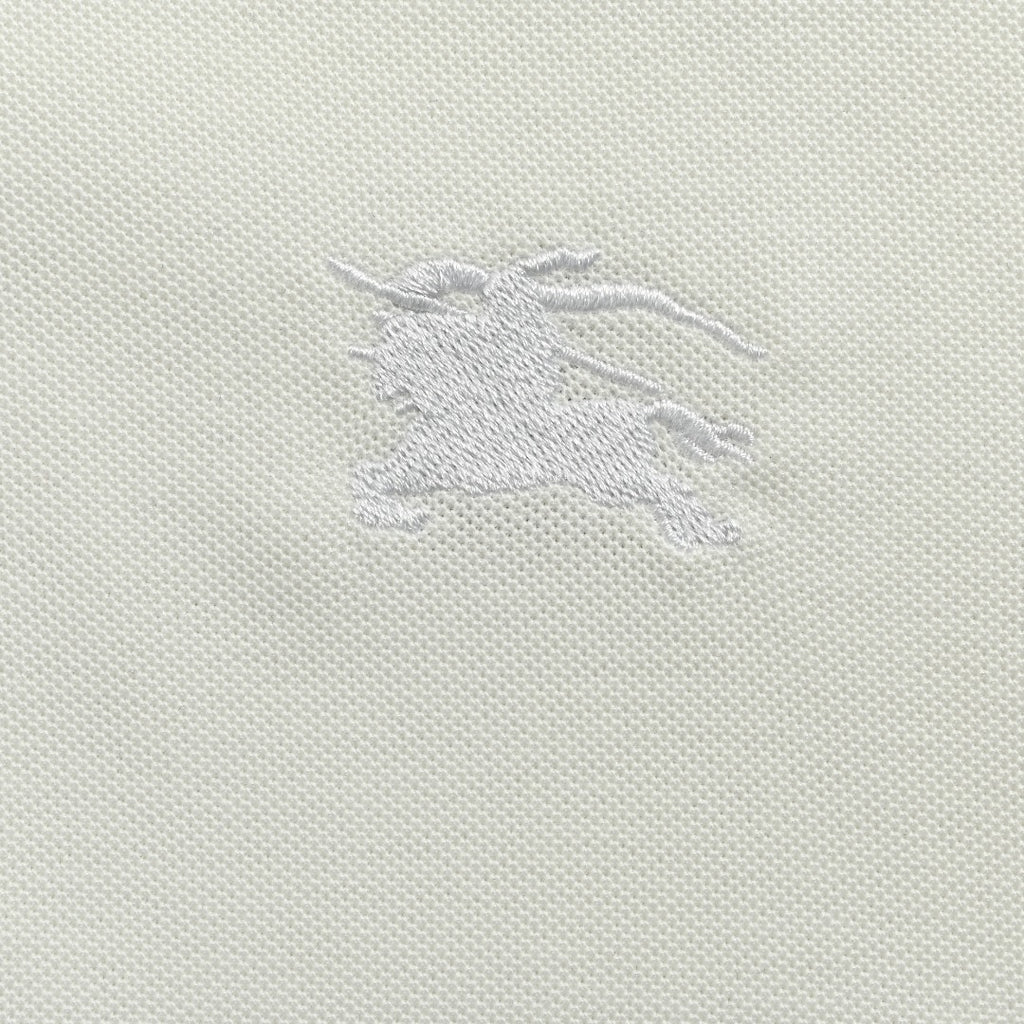 Burberry BBR Logo Collar Rib Contrast Equestrian Knight Embroidered Short-Sleeve Polo Shirt White