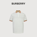 Burberry BBR Logo Collar Rib Contrast Equestrian Knight Embroidered Short-Sleeve Polo Shirt White