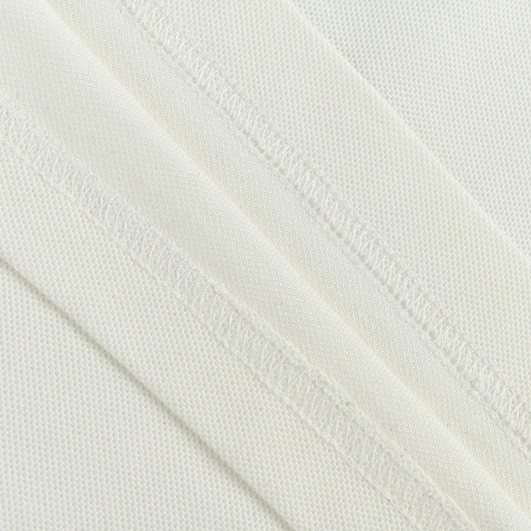 Burberry BBR Logo Collar Rib Contrast Equestrian Knight Embroidered Short-Sleeve Polo Shirt White