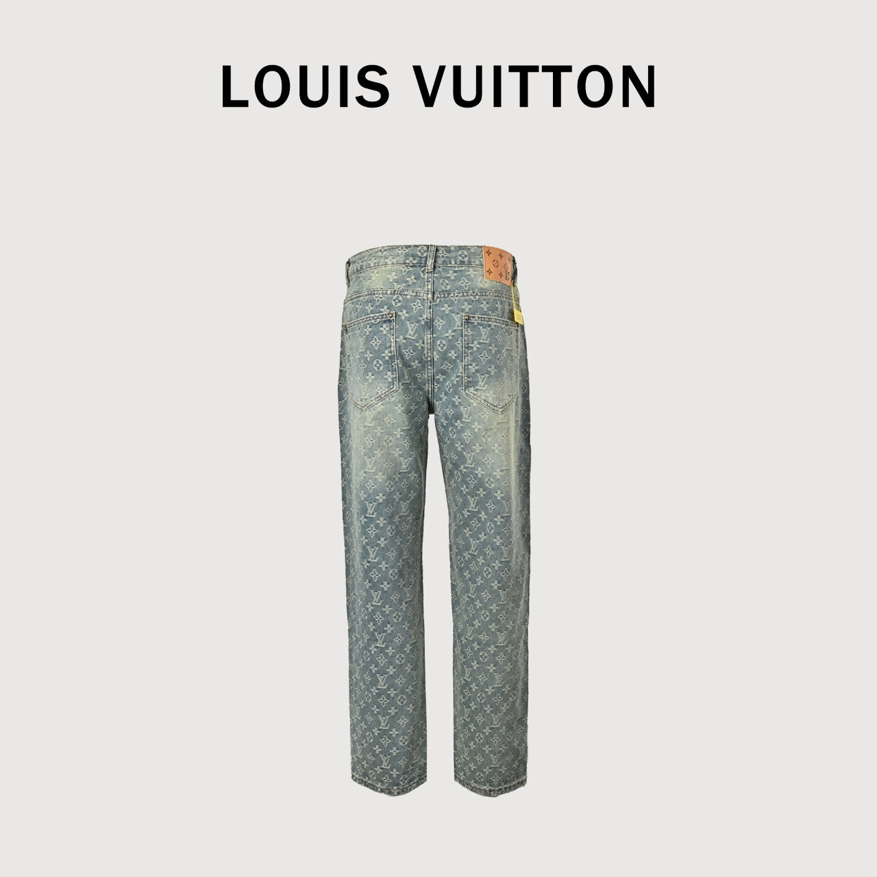 Louis Vuitton LV Monogram Jacquard Straight-Leg Washed Denim Jeans Indigo