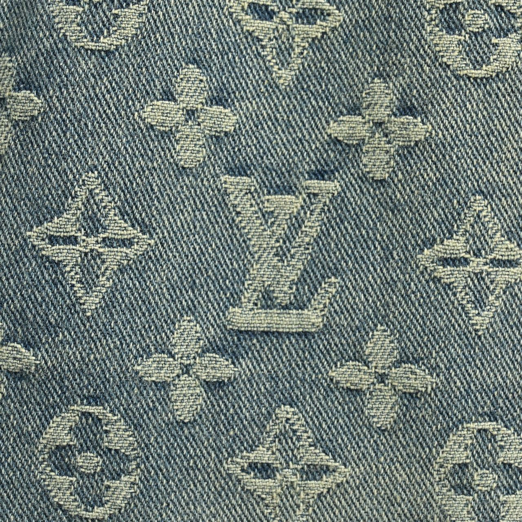 Louis Vuitton LV Monogram Jacquard Straight-Leg Washed Denim Jeans Indigo