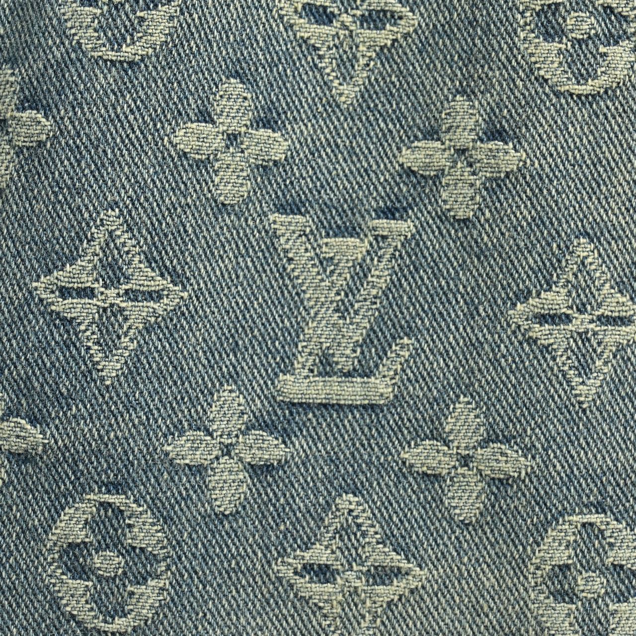Louis Vuitton LV Monogram Jacquard Straight-Leg Washed Denim Jeans Indigo