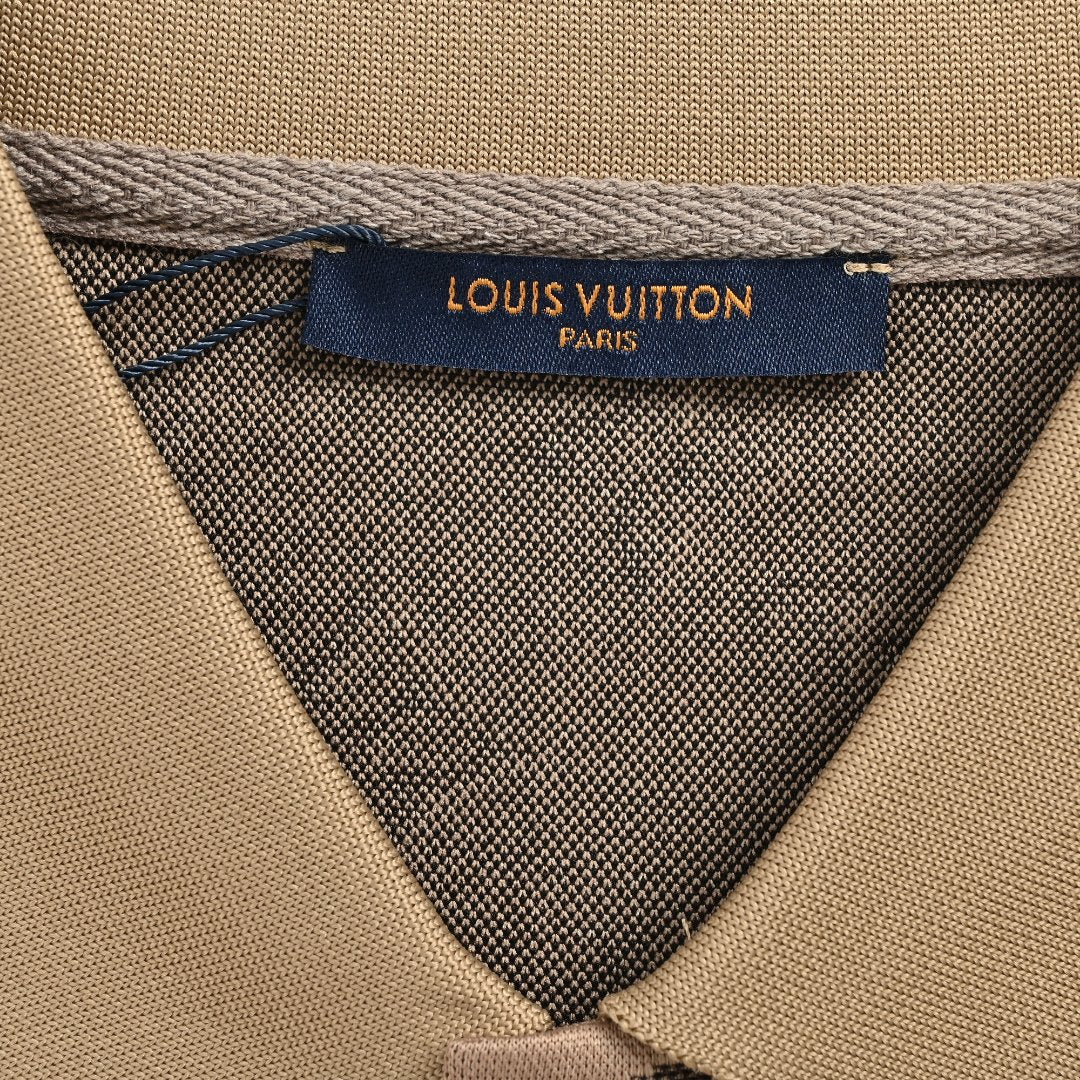 Louis Vuitton LV Classic Monogram Allover-Print Short-Sleeve Polo Shirt Camel