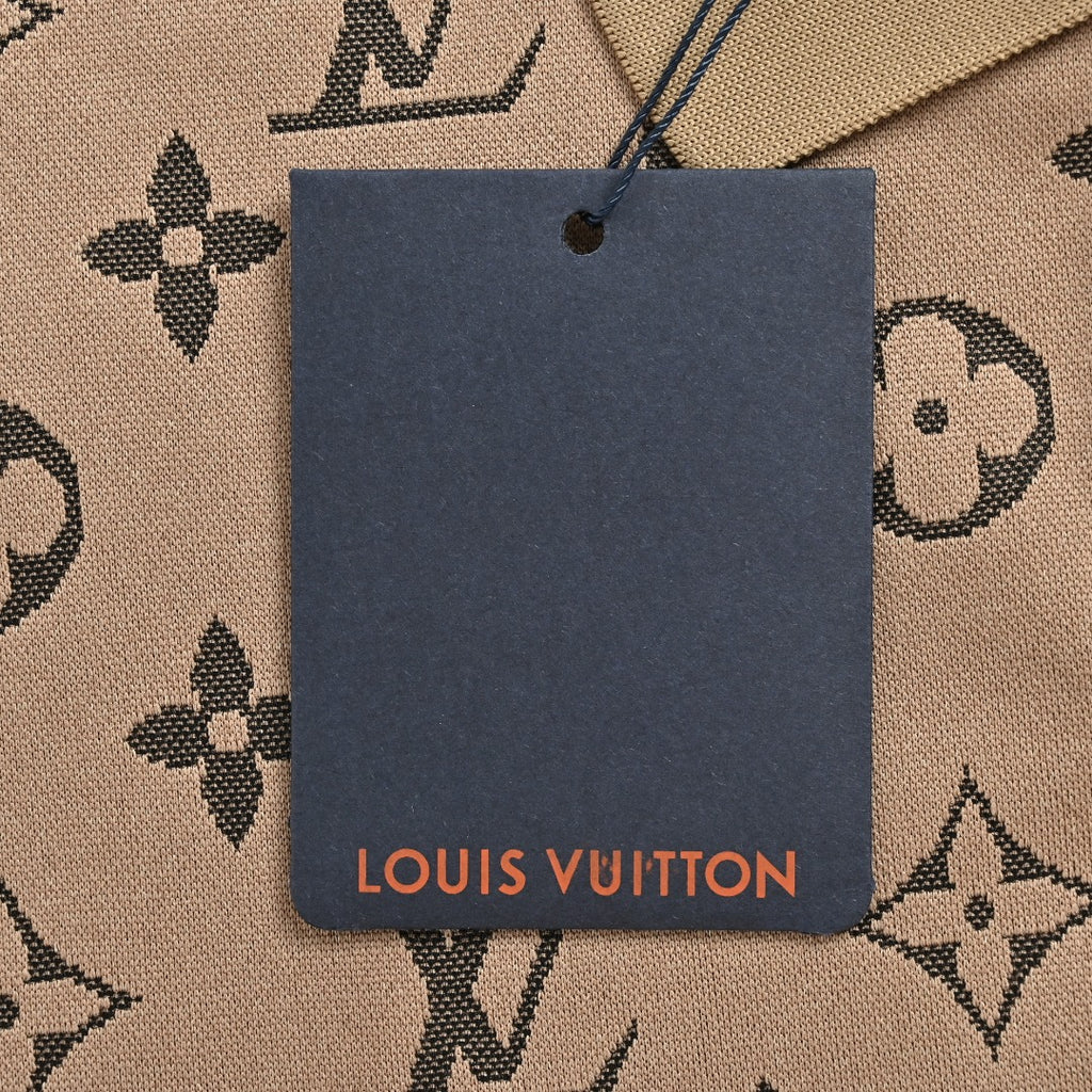 Louis Vuitton LV Classic Monogram Allover-Print Short-Sleeve Polo Shirt Camel