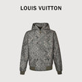 Louis Vuitton LV Monogram Allover-Print Bead-Embellished Denim Hooded Jacket Khaki