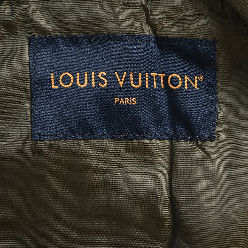 Louis Vuitton LV Monogram Allover-Print Bead-Embellished Denim Hooded Jacket Khaki