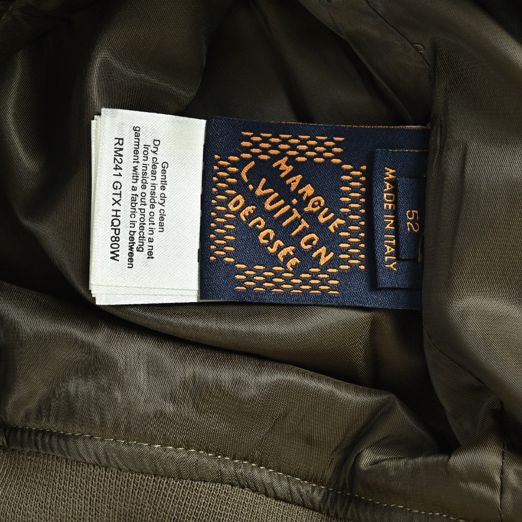 Louis Vuitton LV Monogram Allover-Print Bead-Embellished Denim Hooded Jacket Khaki