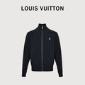 Louis Vuitton LV Leather-Tab Allover-Print Reversible Stand-Collar Jacket Navy