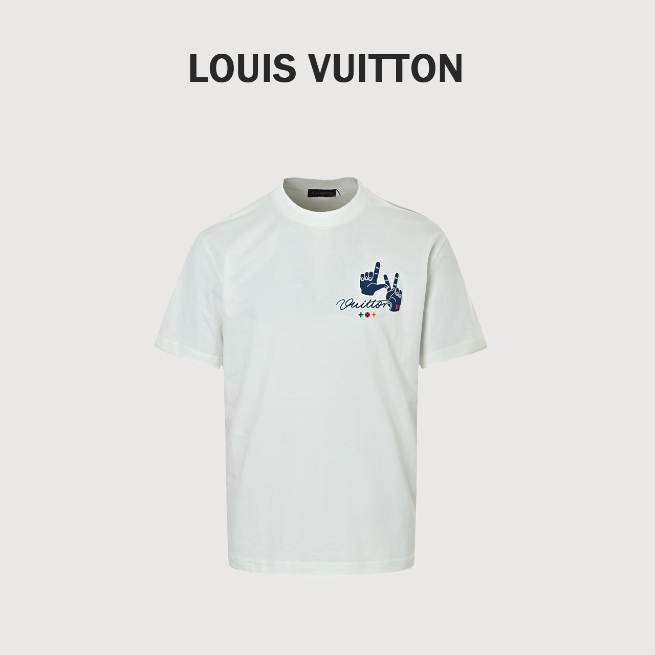 Louis Vuitton 26SS LV Gesture Letter Rubber-Print Short-Sleeve T-Shirt White