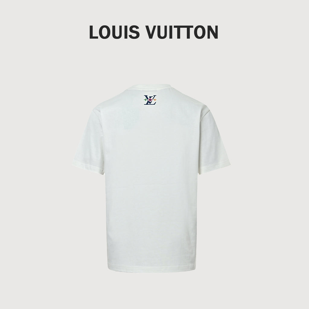Louis Vuitton 26SS LV Gesture Letter Rubber-Print Short-Sleeve T-Shirt White