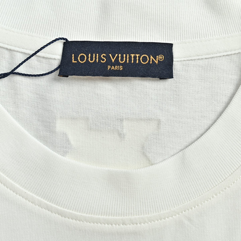 Louis Vuitton 26SS LV Gesture Letter Rubber-Print Short-Sleeve T-Shirt White