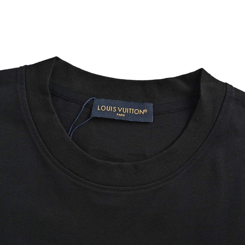 Louis Vuitton 26SS LV Gesture Letter Rubber-Print Short-Sleeve T-Shirt Black