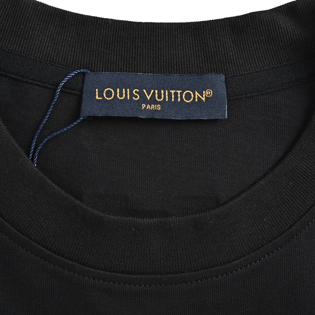 Louis Vuitton 26SS LV Gesture Letter Rubber-Print Short-Sleeve T-Shirt Black