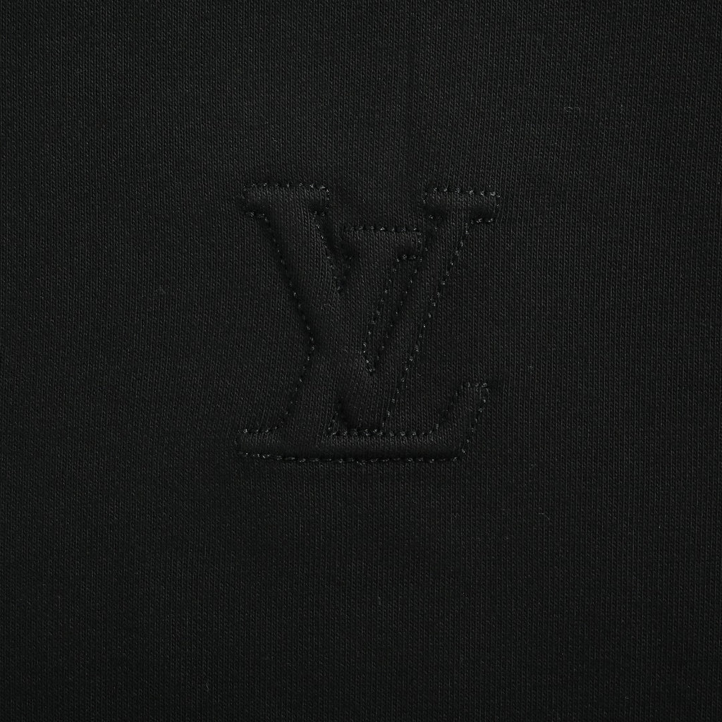 Louis Vuitton LV Embossed Letter Hooded Sweatshirt Black
