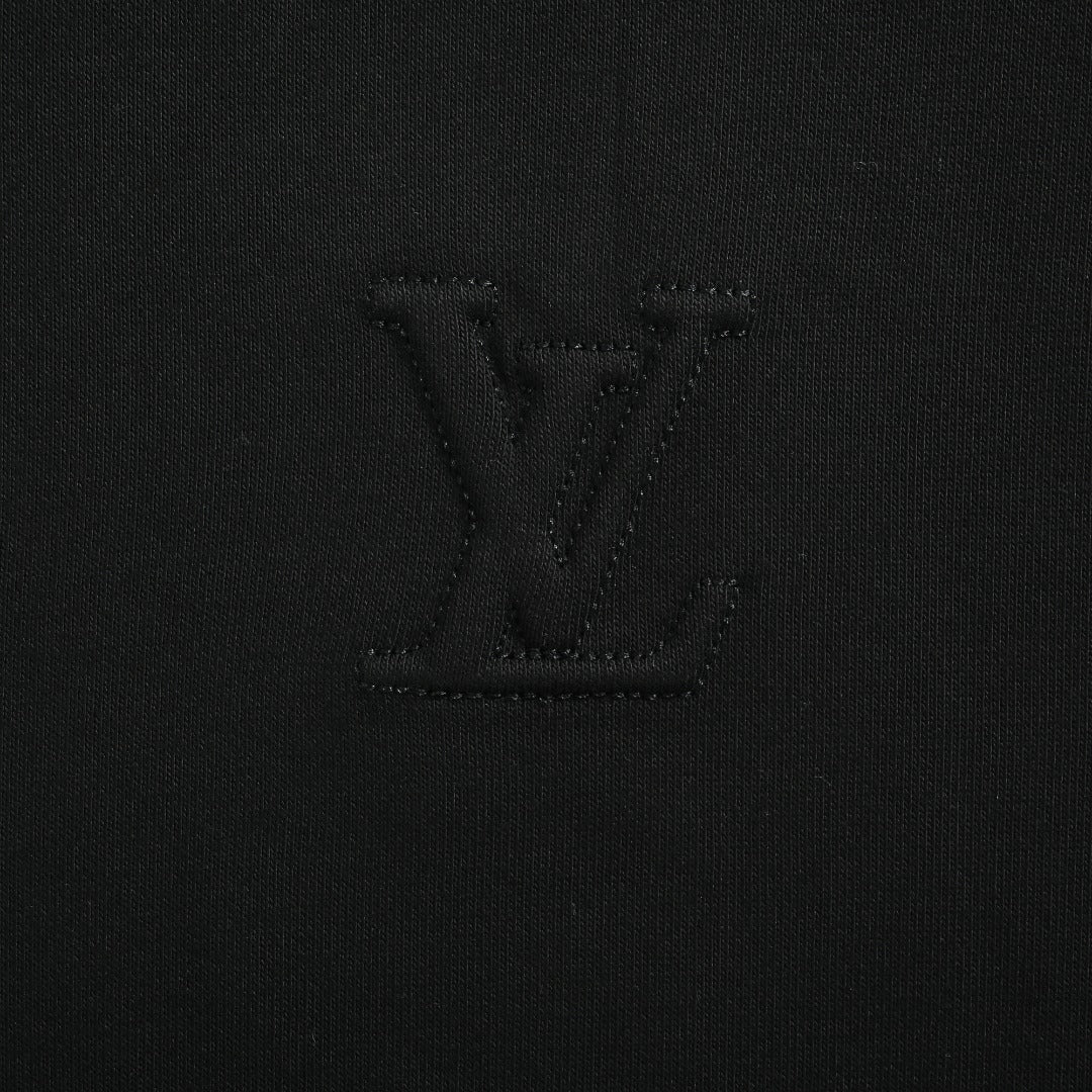 Louis Vuitton LV Embossed Letter Hooded Sweatshirt Black