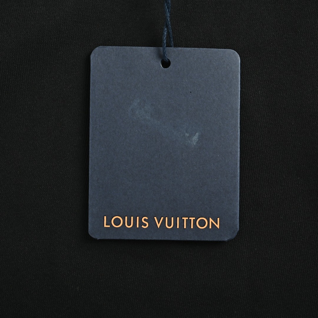 Louis Vuitton LV Embossed Letter Hooded Sweatshirt Black