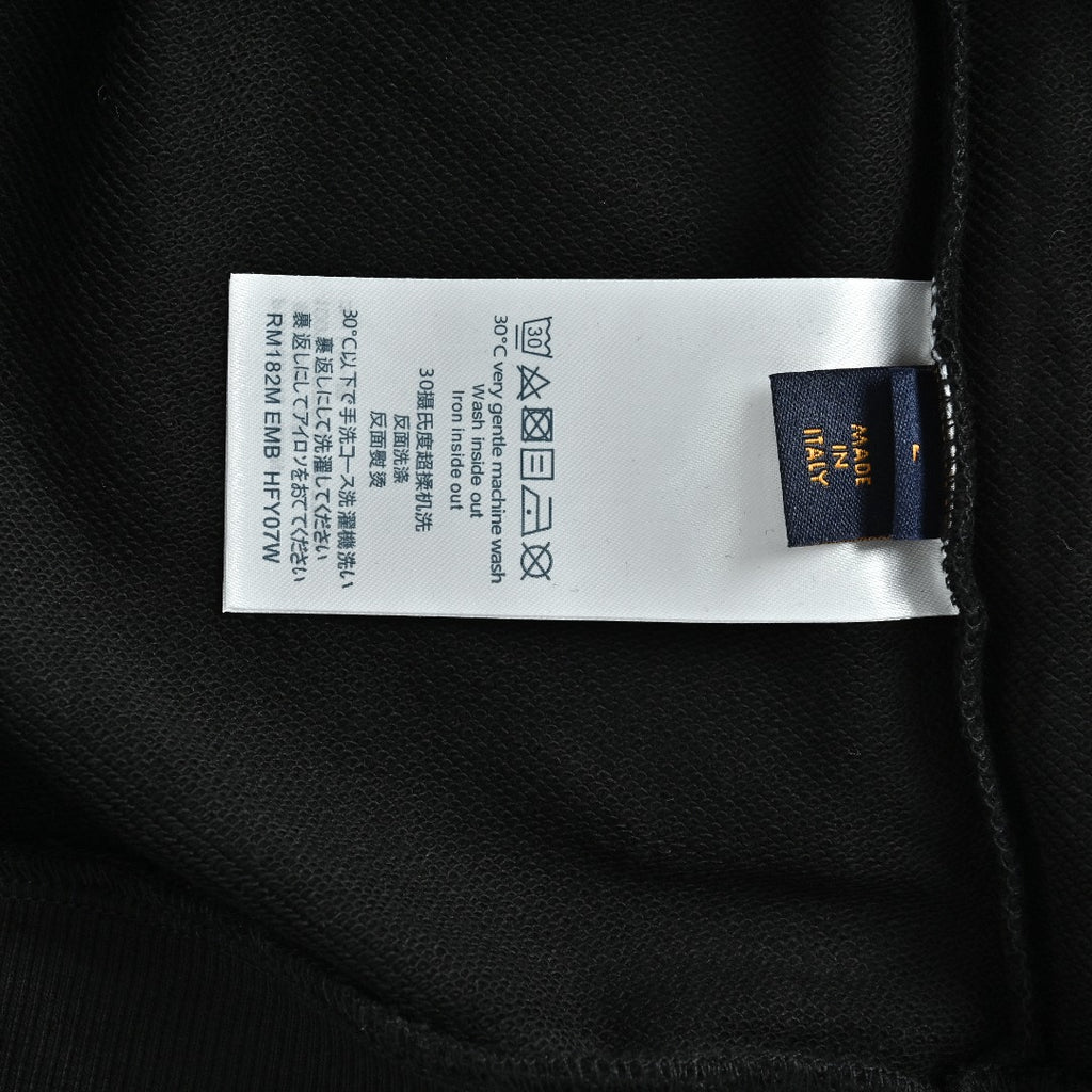 Louis Vuitton LV Embossed Letter Hooded Sweatshirt Black