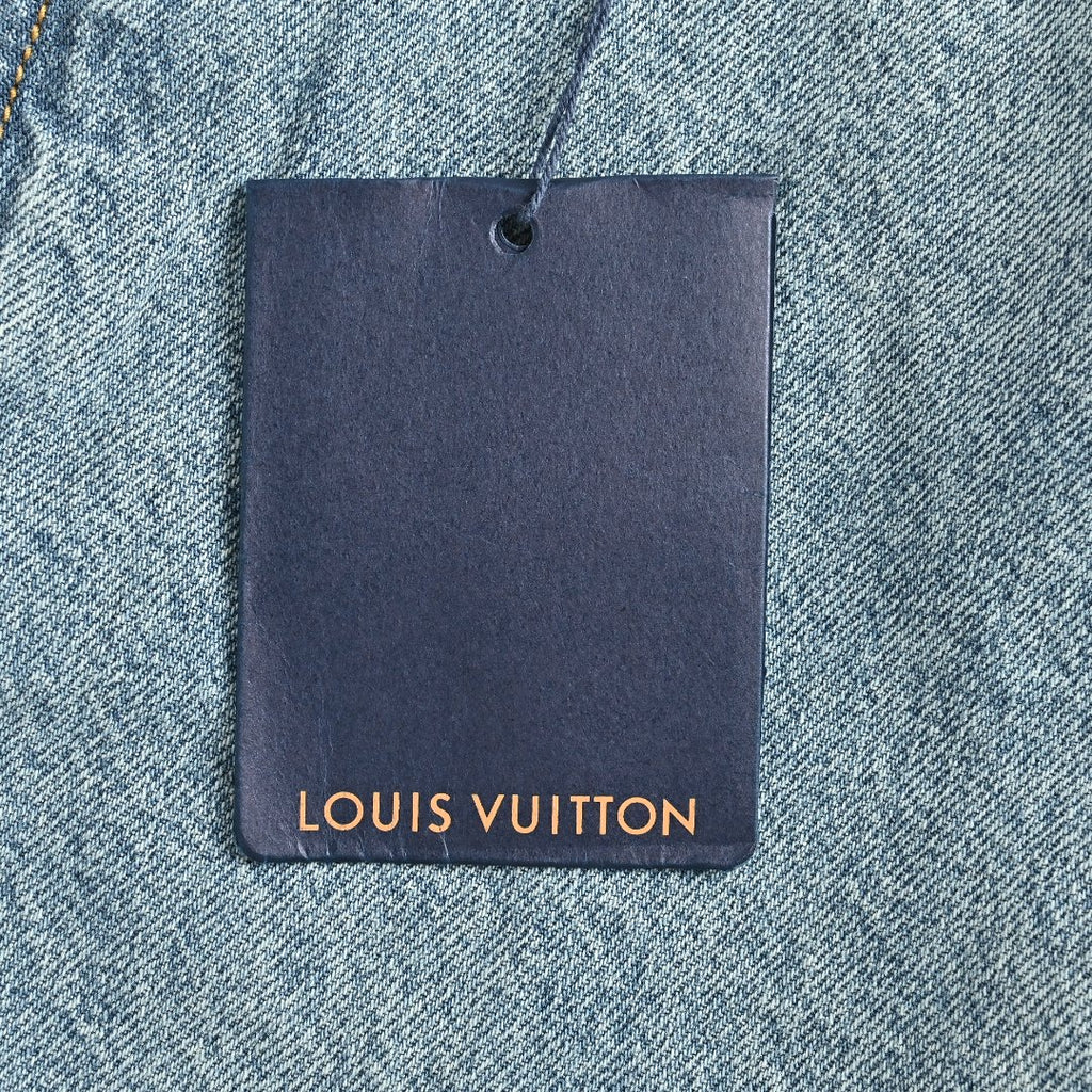 Louis Vuitton LV Back Pocket Embroidered Skater Denim Jeans Light Indigo