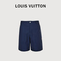 Louis Vuitton LV Monogram Jacquard Indigo Denim Shorts Dark Indigo