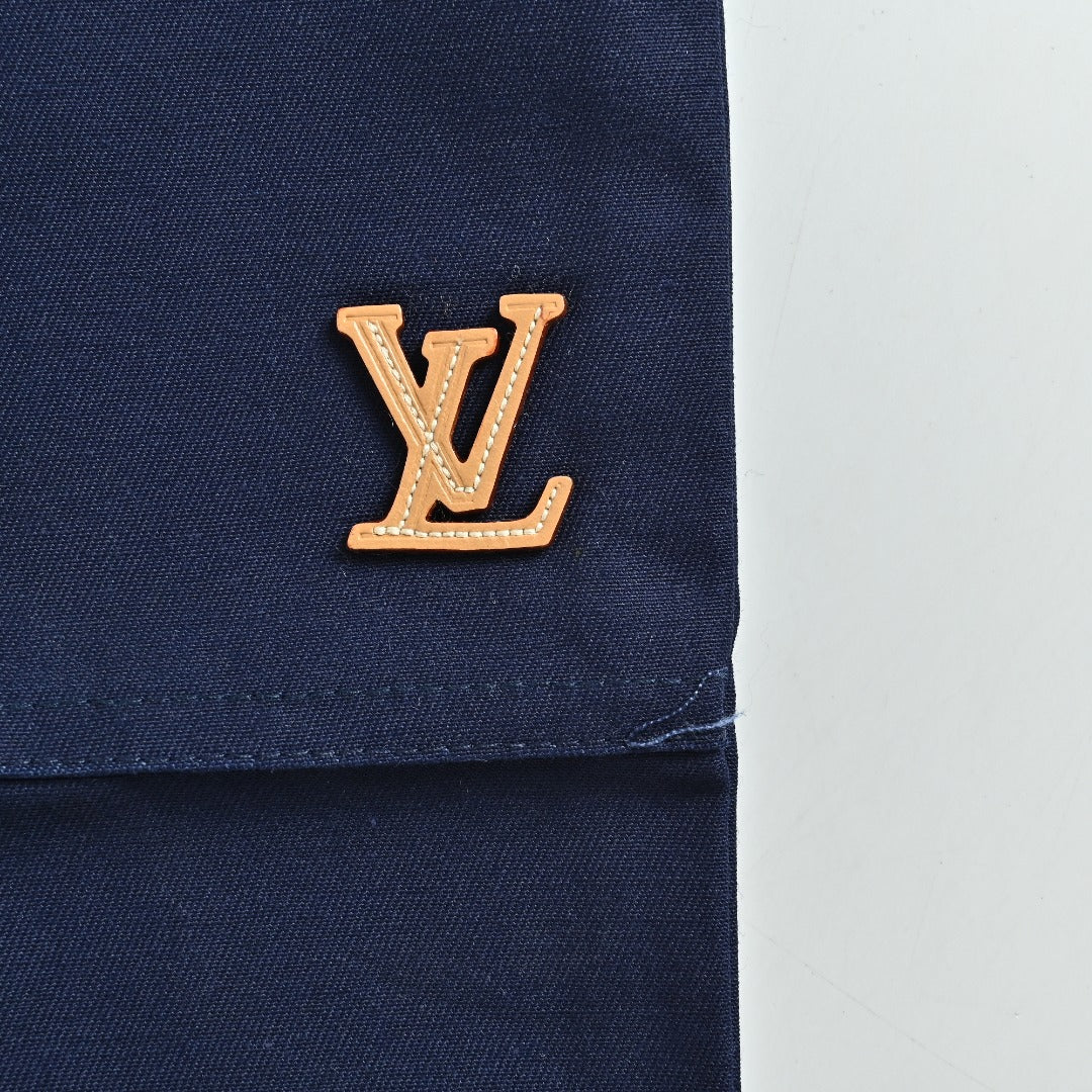 Louis Vuitton LV Monogram Jacquard Indigo Denim Shorts Dark Indigo