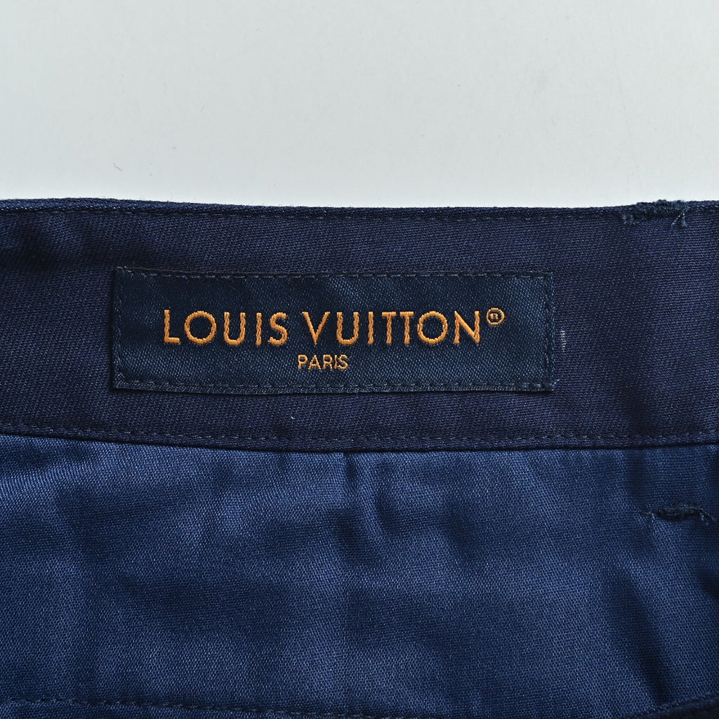 Louis Vuitton LV Monogram Jacquard Indigo Denim Shorts Dark Indigo