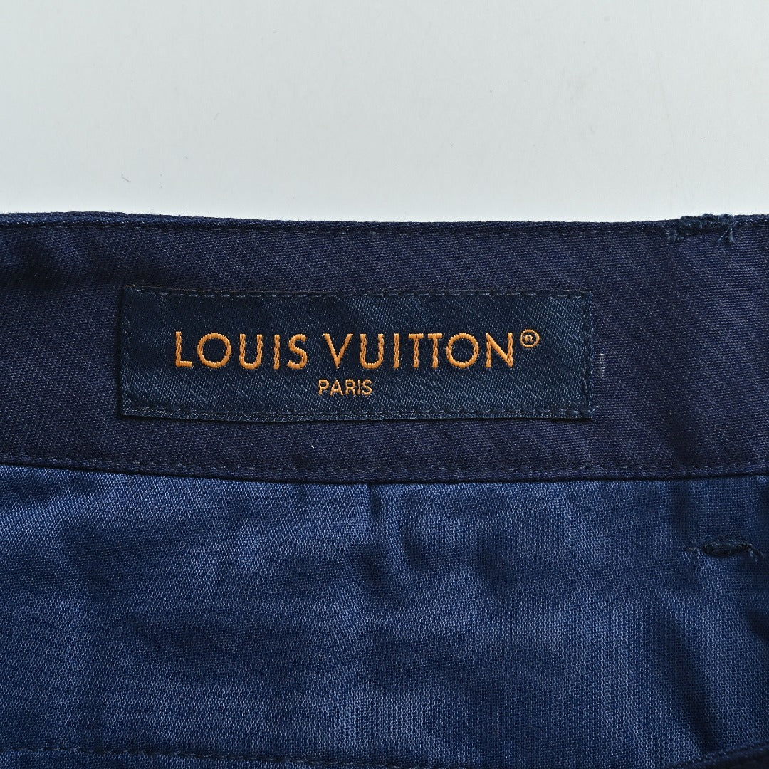 Louis Vuitton LV Monogram Jacquard Indigo Denim Shorts Dark Indigo
