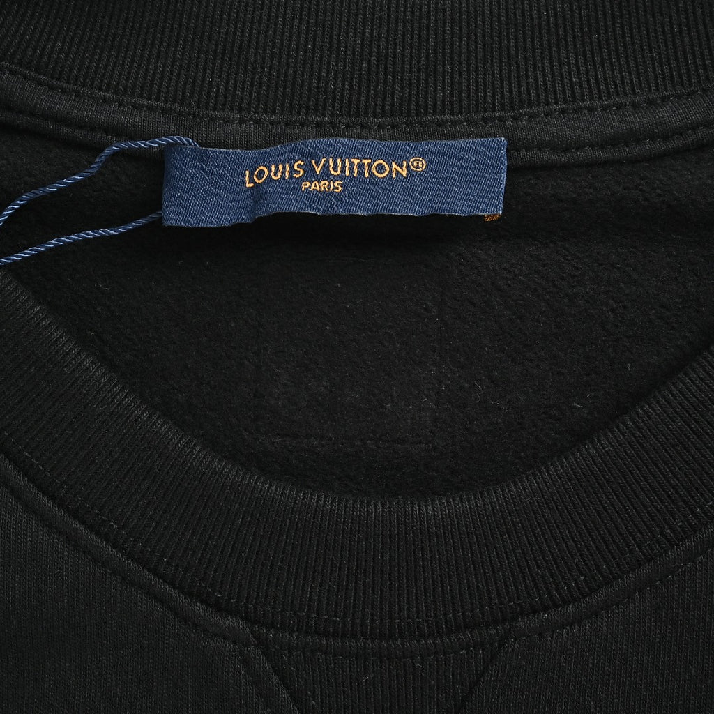 Louis Vuitton LV Classic Monogram Patchwork Pocket Crew-Neck Sweatshirt Black
