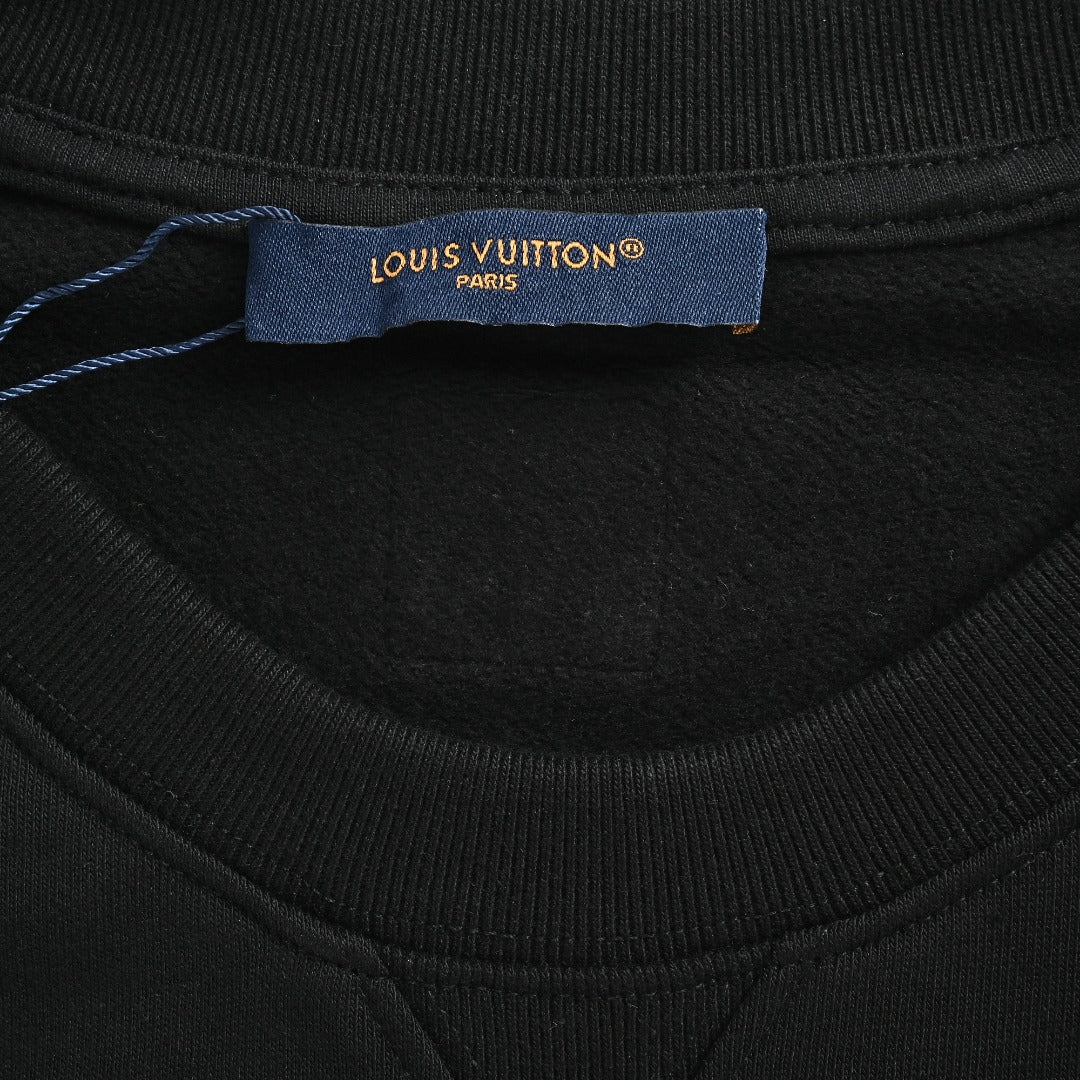 Louis Vuitton LV Classic Monogram Patchwork Pocket Crew-Neck Sweatshirt Black