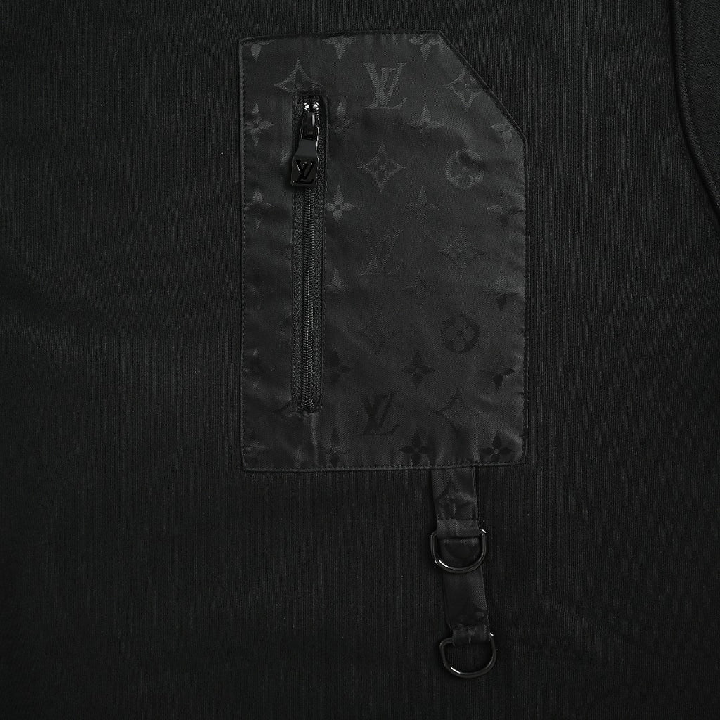 Louis Vuitton LV Classic Monogram Patchwork Pocket Crew-Neck Sweatshirt Black