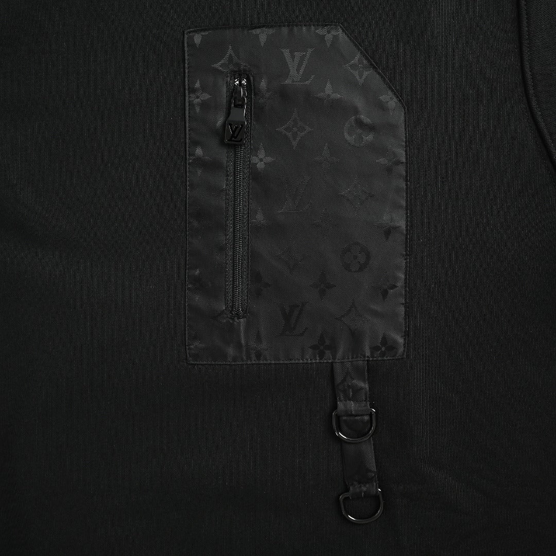 Louis Vuitton LV Classic Monogram Patchwork Pocket Crew-Neck Sweatshirt Black