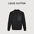 Louis Vuitton LV Classic Monogram Patchwork Pocket Crew-Neck Sweatshirt Black
