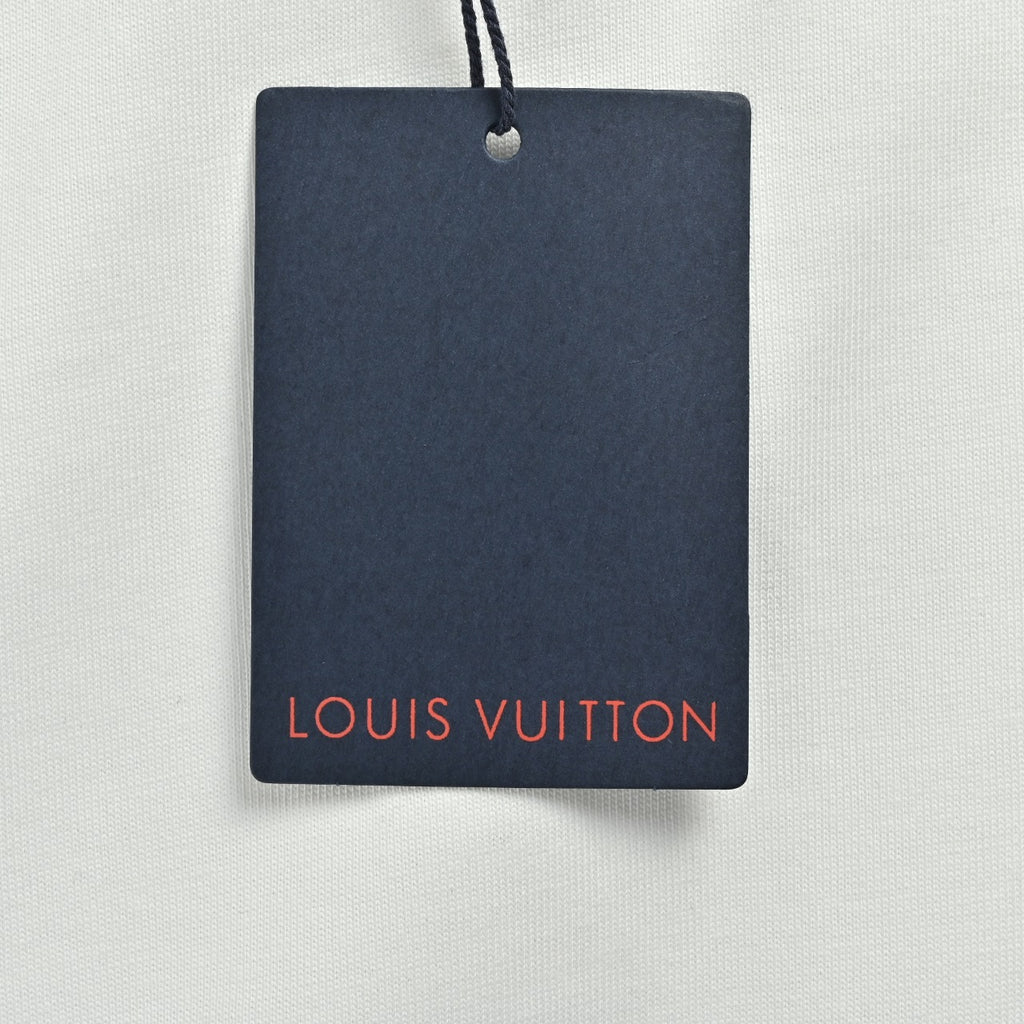 Louis Vuitton LV Gradient Monogram Embroidered Mirrored-Script Short-Sleeve T-Shirt White